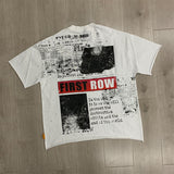 First Row T Shirts BREAKING NEWS BURNING FLAMES CROPPED TEE Fashion Hot Diamond Trend Brand