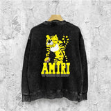 Amiri washed sweatshirt little tiger printing washed and distressed
