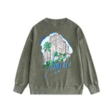 Amiri washed sweatshirt urban forest printing washed and distressed