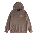 Amiri washed hoodie yellow letter pegasus distressed print