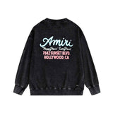 Amiri washed sweatshirt wine glass letterprinting washed and distressed