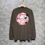 Amiri long sleeve shirts pink beach print