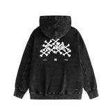 Amiri washed hoodie skeleton letter washed distressed printing