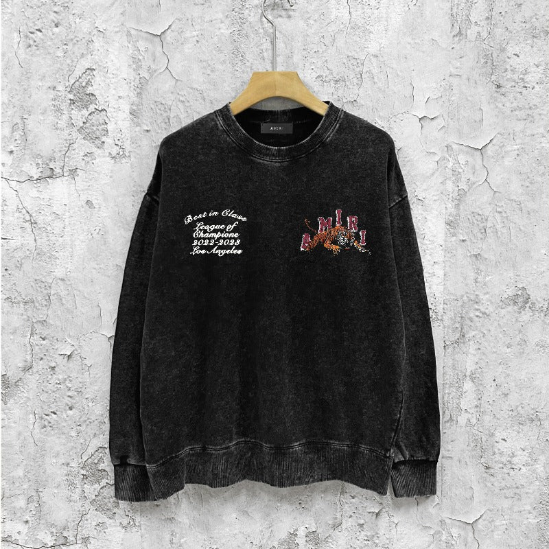 Amiri washed sweatshirt alphabet tiger print washed old