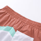 Rhude Shorts Color Matching Alphabet Casual Sports Mesh Shorts Elastic Beach Pants
