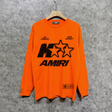 Amiri long sleeve shirts five-pointed star mottled letterprinting