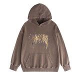 Amiri washed hoodie splashed paint skeleton washed distressed printing