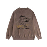 Amiri washed sweatshirt billiard sketch printing washed and distressed