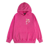 Amiri washed hoodie flower printing distressed printing