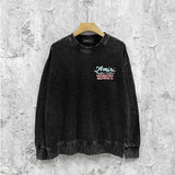 Amiri washed sweatshirt wine glass letterprinting washed and distressed