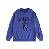 Amiri washed sweatshirt skull puppet printing washed and distressed