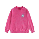 Amiri washed sweatshirt star shield printed washed and distressed