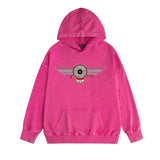 Amiri washed hoodie flying eagle wings chapter printing distressed printing