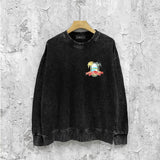 Amiri washed sweatshirt mirror printing washed and distressed