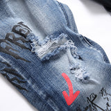 Mens Fashion Jeans Blue and black color scheme 3538#