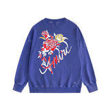 Amiri washed sweatshirt flower printing washed and distressed