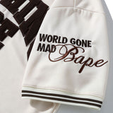 Bathing Ape T Shir Embroidered Baseball Shirt Short Sleeve Shirt