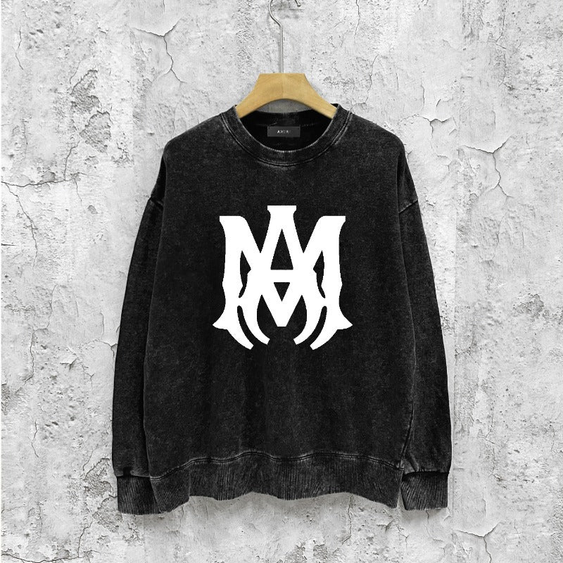 Amiri washed sweatshirt large label print washed old
