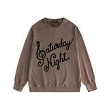 Amiri washed sweatshirt oblique art word printing washed and distressed
