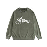 Amiri washed sweatshirt snake letterprinting washed and distressed
