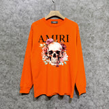 Amiri long sleeve shirts flower skull printing