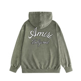 Amiri washed hoodie letter-filled printing distressed printing