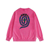 Amiri washed sweatshirt large patchwork colorful snake printing washed and distressed