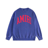 Amiri washed sweatshirt red letter miter letter print washed old