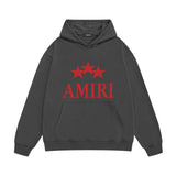 Amiri hoodie red five-pointed star print