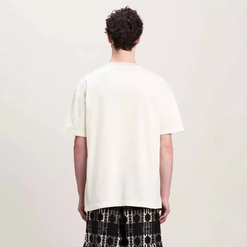 Palm Angels T Shirts Vintage Statue Stream Lacquer Foam Letter Short Sleeve T-Shirt