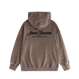 Amiri washed hoodie with strange letter washed and distressed printing