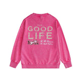 Amiri washed sweatshirt distressed text printing washed and distressed
