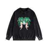 Amiri washed sweatshirt angel twin print washed old