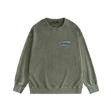 Amiri washed sweatshirt flame island printing washed and distressed