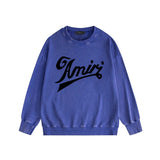 Amiri washed sweatshirt elegant letter printing washed and distressed