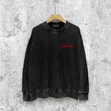 Amiri washed sweatshirt mottled pegasus printing washed and distressed