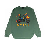 Amiri long sleeve shirts motorcycle skull printing