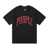 Purple Brand T Shirts Purple Micro Label Letter Pattern Printed Short Sleeve T-Shirt