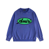 Amiri washed sweatshirt oval letterprinting washed and distressed