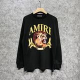 Amiri long sleeve shirts gold lion print