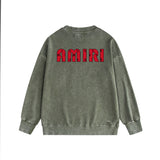 Amiri washed sweatshirt cashew flower large simple label printing washed and distressed