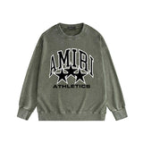 Amiri washed sweatshirt outline five-pointed star printing washed and distressed
