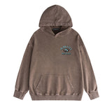Amiri washed hoodie earth letter washed and distressed printing