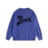 Amiri washed sweatshirt oblique letterprinting washed and distressed