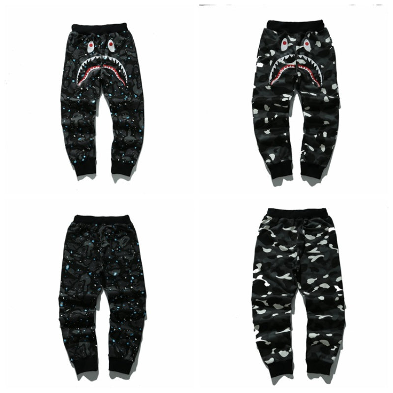 Bathing Ape Pant Shark Head Luminous, Casual Pants, Tether Print Sweatpants
