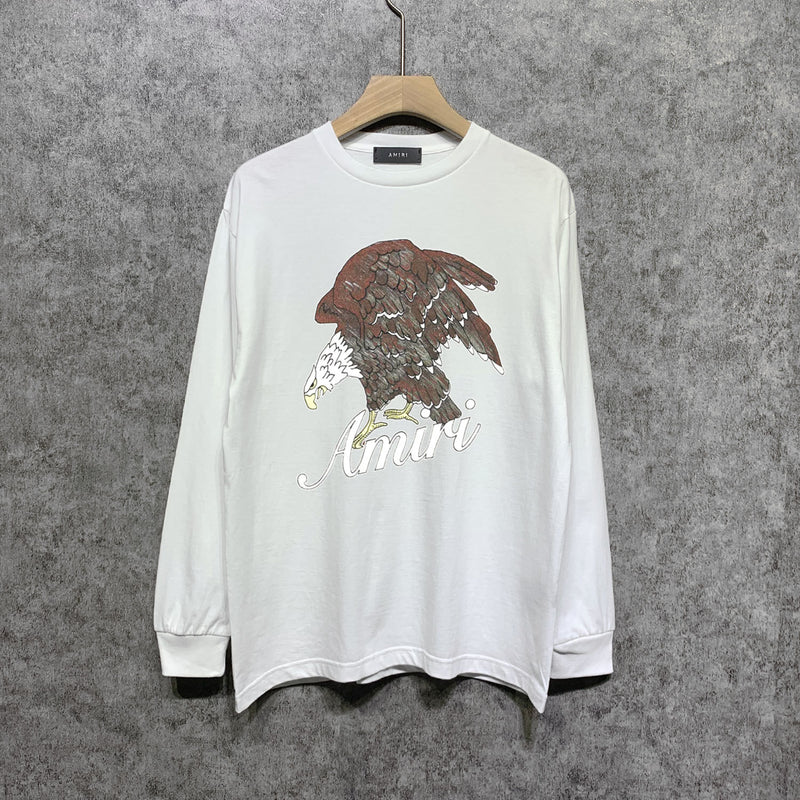 Amiri long sleeve shirts brown eagle printing