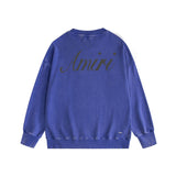 Amiri washed sweatshirt wing crown printing washed and distressed