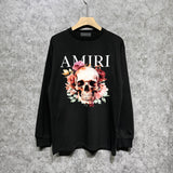 Amiri long sleeve shirts flower skull printing