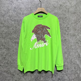 Amiri long sleeve shirts brown eagle printing