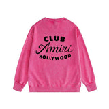 Amiri washed sweatshirt hollywood club printing washed and distressed